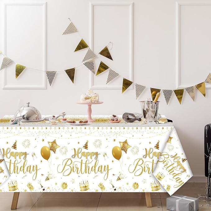 Tudomro 3 Pcs Happy Birthday Tablecloths Happy Birthday Party #4