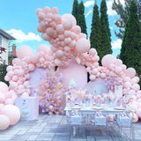 Pastel Light Pink Balloons Double Stuffed Pink Balloon Garland Arch