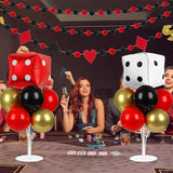 Casino Party Balloons Stand Kit 2 Sets with 2 Dice Foil Balloons