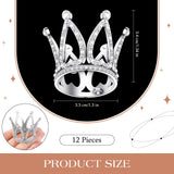 12 Pcs Crown Cake Topper Mini Baby Crown Tiny Queen Small Alloy