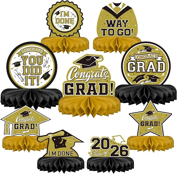 9PCS Graduation Party Decorations Class of 2026 Congrats Grad Table #4