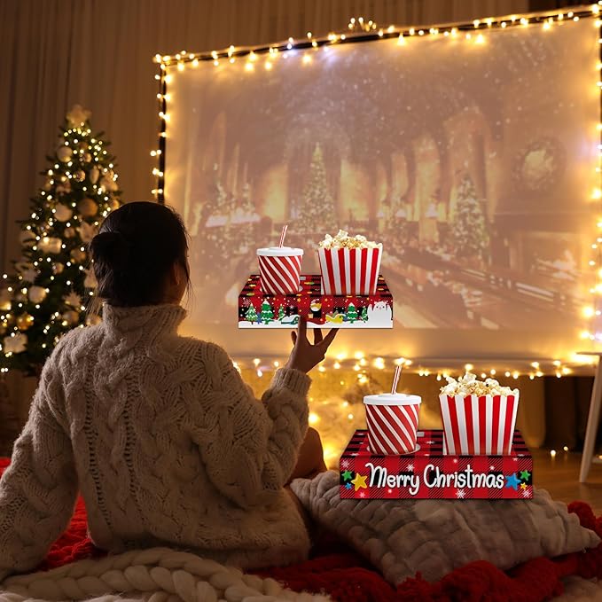 32pcs Christmas Party Supplies Movie Night Snack Trays Hold Popcorn