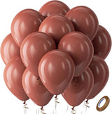 Bezente Dark Brown Latex Party Balloons - 100 Pack 12 inch Round
