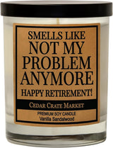 Retirement Gift for Woman & Men Vanilla Sandalwood Candle USA Made