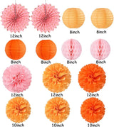 Pink Orange Groovy Thanksgiving Engagement Party Decorations 14pcs