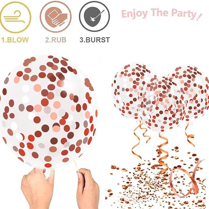 Zesliwy 50pcs Party Balloons Rose Gold Balloons, Rose Gold Metallic