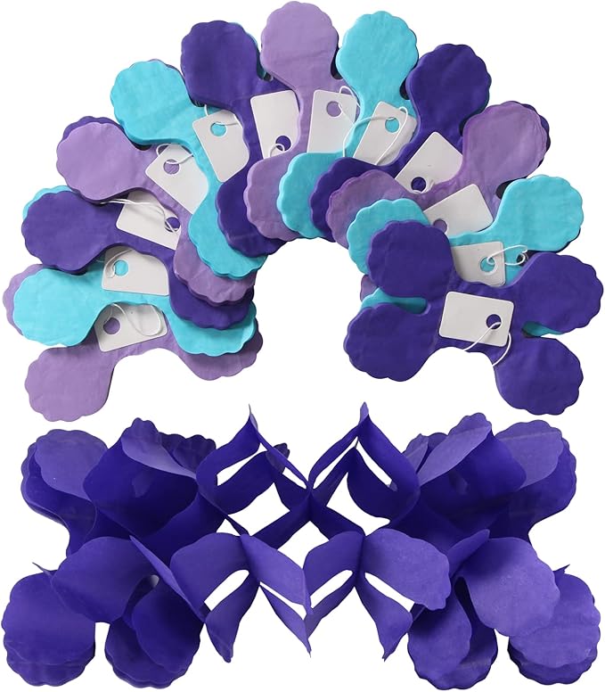 Purple Blue Mermaid Party Decorations Garland Streamers 12pcs Girls