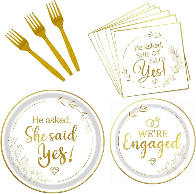 She Said Yes Decorations 96PCS Engagement Party Decorations He Asked
