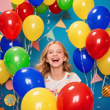Red Blue Green Yellow Balloons 100 Pack 12 Inch Matte Blue Yellow Red