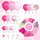 Ouddy Life 157 Pcs Pink Balloons Arch Garland Kit, Hot Metallic Light