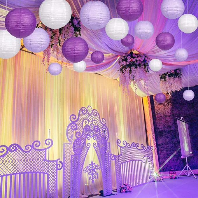 Paper Lanterns Decorative, Round Hanging Paper Lanterns Decorations