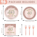24 Sets 40th Rose Gold Birthday Party Decrations for Women 40