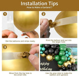 Green and Black Gold Balloon Garland Kit 126PCS Metallic Gold and