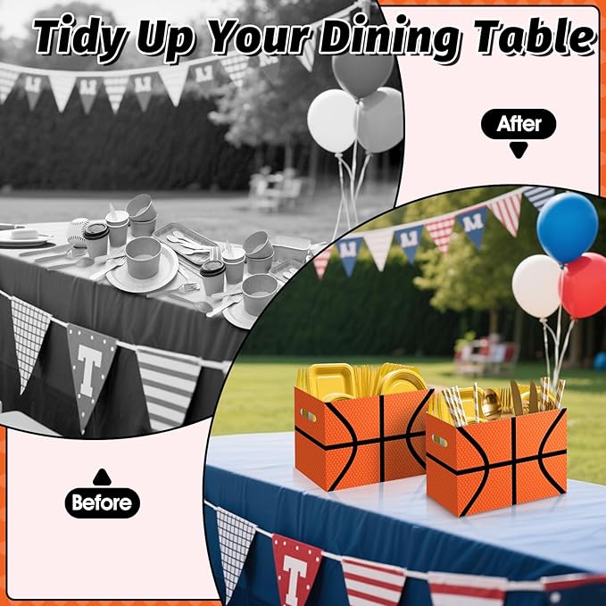 2PCS Basketball Utensil Holder Paper Utensil Caddy for Basketball