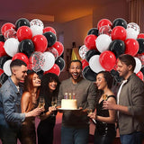 60pcs Red and Black Balloons 12inch, Red Black and White Balloons