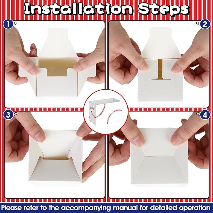 2PCS Baseball Utensil Holder Paper Utensil Caddy for Baseball Party