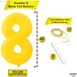 KatchOn, Yellow Number 8 Balloon - Huge, 40 Inch | 8 Balloon for 8th