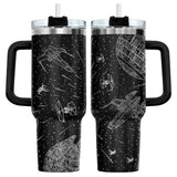 34HD Space Galaxy Tumbler 40oz with Handle and Straw, Sci-Fi Falcon