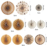 SUNBEAUTY 11 PCS Paper Fans Decorations Brown Party Decorations