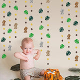 Two Wild Birthday Party Decorations Brown Gold Circle Dot Palm Leaf