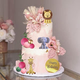 Safari Animal Cake Toppers Jungle Wild Cake Decorations with