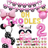 Oh Twodles Balloons Pink Second Birthday Cake Topper 2nd Banner