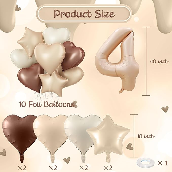 40th Birthday Balloons Decor, Helium Apricot Beige 40 Balloon,