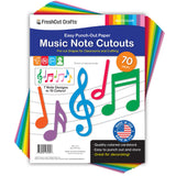 70pcs Colorful Music Notes Cutouts Musical Party Decorations in 7