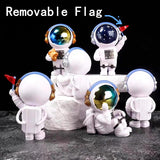 Ni-JASW Blue Astronaut Statues Set of 3, Spaceman Sculptures Space