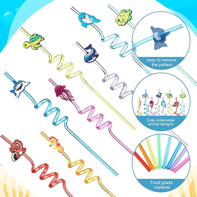 16 Sets Under the Sea Ocean Party Favors Goodie Cups with Lids and