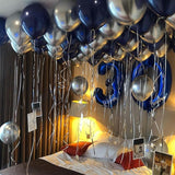 Blue and Silver Balloons Arch Garland Kit, 134pcs Navy Blue and