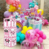 Pink Mouse 2nd Birthday Party Supplies Balloon Box with Letters Pink