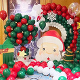 100 Pcs Christmas Red Green Balloons 12 Inch Red Green and White