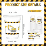 50Pcs Construction Cups 12oz Construction Themed Party Cups for Home