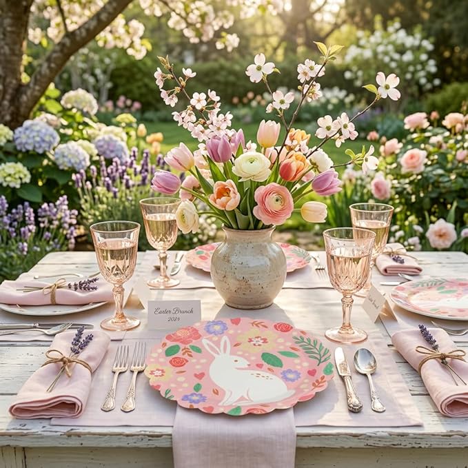 40PCS Easter Party Plates & Napkins Set – 2 Designs (Easter Eggs &
