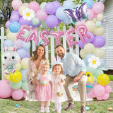 127Pcs Easter balloon garland arch kit with Easter egg chicken daisy
