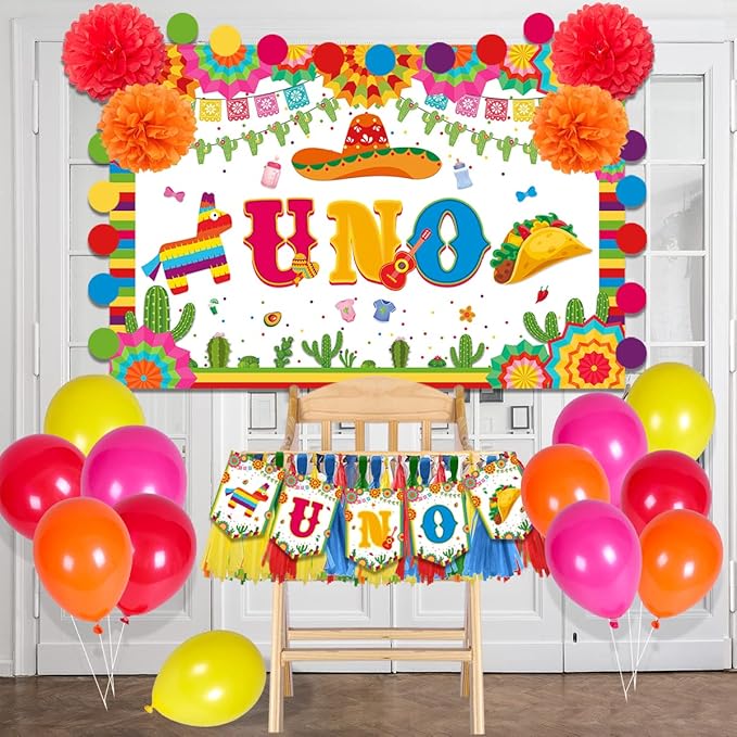 UNO Party Decorations Mexican Fiesta 1st Birthday Party Decorations