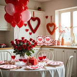 96Pcs Valentines Day Pales and Napkins Red Heart Love Valentine