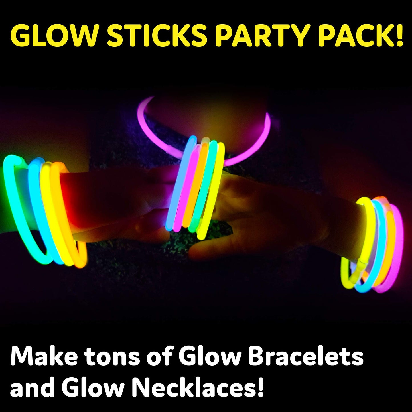 Glow Sticks Bulk Neon Party Supplies - 200 8” Neon Party Glow Sticks