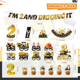 Construction Party Decorations for 2 Year Old Boy 128Pcs Truck