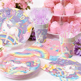 Unicorn Birthday Decorations Plates Napkins Cups Cutlery Hanging