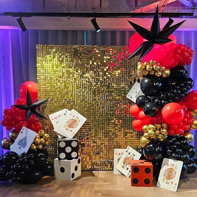 Red Black and Gold Balloons 60Pcs 12 Inch Red and Black Gold Party
