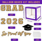 Purple and Gold Graduation Decorations 2026, Graduation Decorations