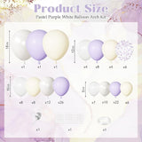 Ouddy Party Pastel Purple White Balloons Garland Arch Kit, Different