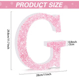 Qunclay Pink Crystal Diamond Letter Wall Decor, Glitter Wooden Bling