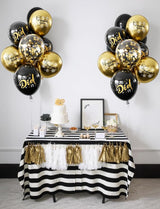 Graduation Balloons, Congrats Grad Balloons 12 Inch Black and Gold
