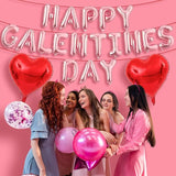Happy Galentines Day Balloons Banner 16 Inch Pink Galentine Letters