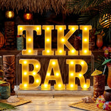 7 Pcs Hawaiian Luau Tiki Party Decoration Tiki Bar LED Light Sign
