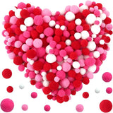 Valentine's Day Pom Poms Balls 600 Pieces Pink Red Pom Poms Mixed