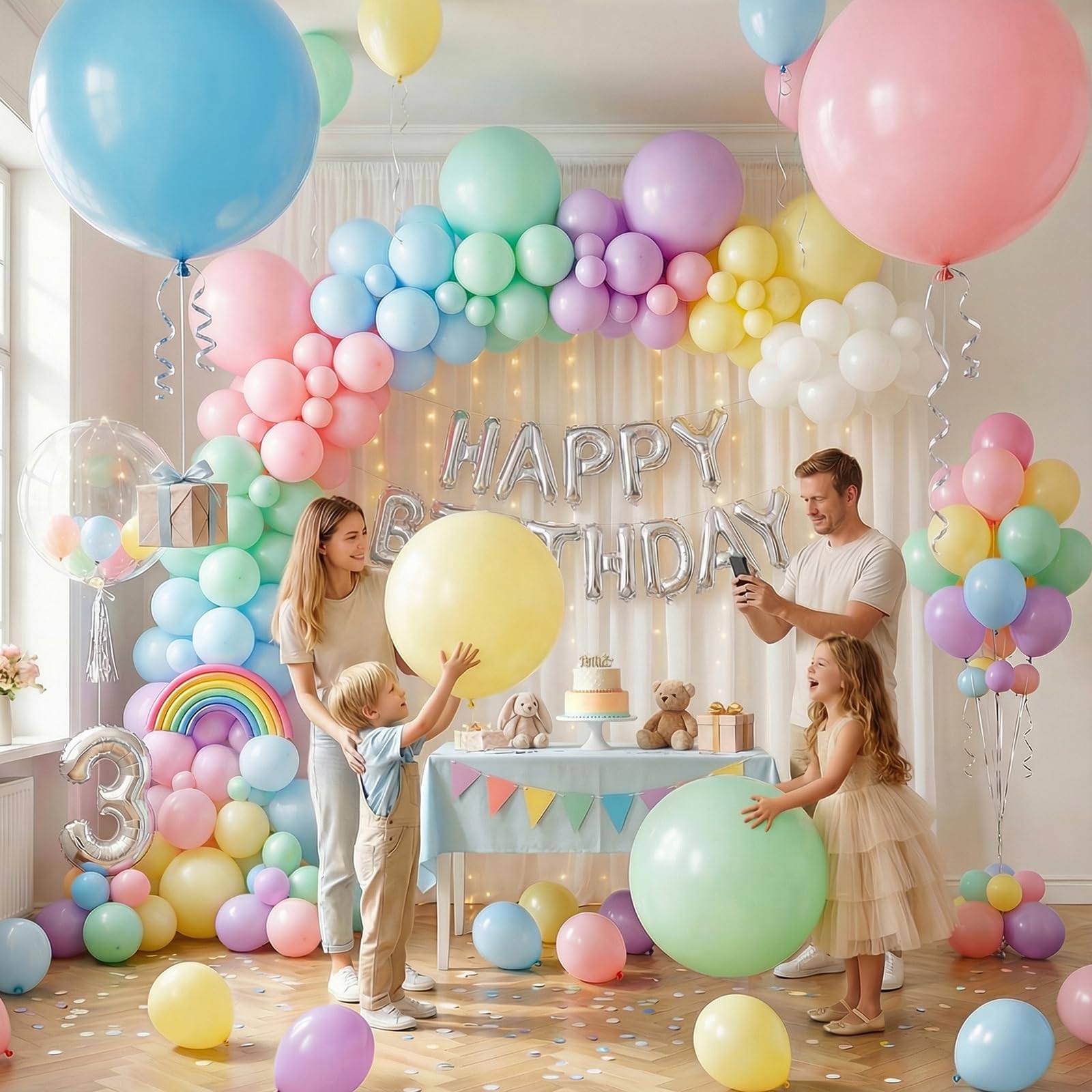 LovesTown 12 PCS Pastel Large Macaron Balloons, 36 Inch Multicolor